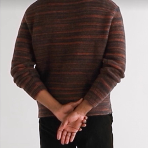 Men's Striped Brown Sweater - Picture 1 of 4